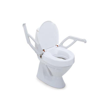 Réhausse WC fixe, 10cm avec couvercle et accoudoirs